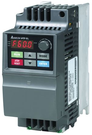 Delta VFD-EL 系列 IP20 1.5 kW 变频器驱动, 0 → 600Hz, 4.3 A, 380 → 480 V 交流, 使用于传送机、卷绕器、水泵的恒定压力控制
Delta VFD-EL 系列 IP20 1.5 kW 变频器驱动, 0 → 600Hz, 4.3 A, 380 → 480 V 交流, 使用于传送机、卷绕器、水泵的恒定压力控制