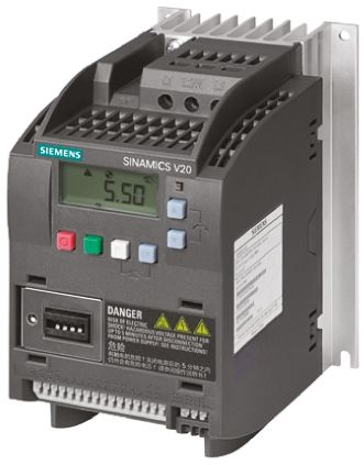 Siemens SINAMICS V20 系列 IP20 0.55 kW 变频器驱动, 0 → 550 Hz, 3.2 A, 200 → 240 V 交流
		