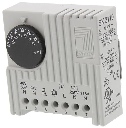 Rittal 可调 转换 机箱恒温器 SK3110000, +5 → +55°C, 230 V 交流
Rittal 可调 转换 机箱恒温器 SK3110000, +5 → +55°C, 230 V 交流