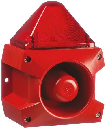 Pfannenberg PA X 5-05 系列 红色灯罩 闪光 氙 发声器 - 信号灯塔组合, 电子发声, 底座安装, 230 V 交流
		