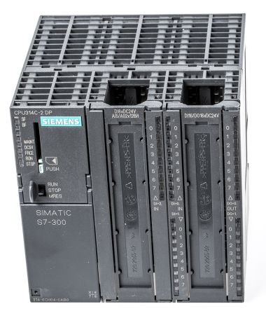 Siemens S7-300系列 PLC CPU, 192（工作存储器）KB内存, 46 I/O 端口, 12 Mbps波特率, DIN导轨安装, 24 V 直流类别
		