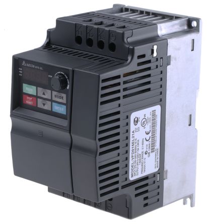 Delta VFD-EL 系列 IP20 0.5 kW 变频器驱动, 0 → 600 Hz, 15.7 A, 230 V, 使用于1.5 kW 交流电动机
		