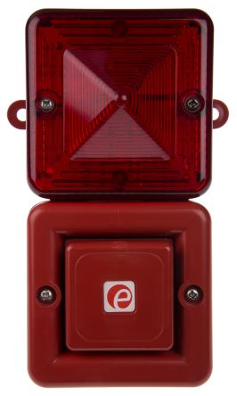e2s SONFL1 系列 红色灯罩 闪光 氙 发声器 - 信号灯塔组合, 电子发声, 表面安装, 230 V 交流
		