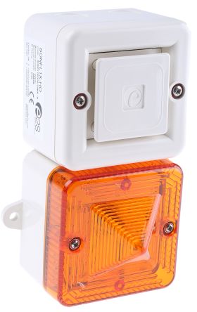 e2s SONFL1 系列 琥珀色灯罩 闪光 氙 发声器 - 信号灯塔组合, 电子发声, 表面安装, 12 V 直流
		