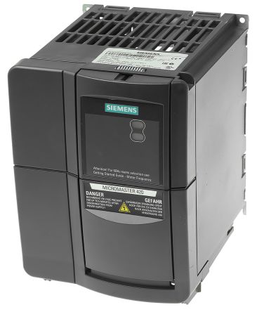 Siemens MICROMASTER 420 系列 IP20 2.2 kW 变频器驱动, 0 → 550 Hz, 7.5 A, 380 → 480 V 交流
		