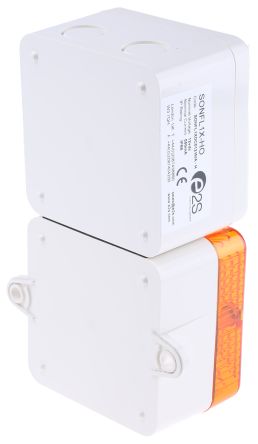 e2s SONFL1 系列 琥珀色灯罩 闪光 氙 发声器 - 信号灯塔组合, 电子发声, 表面安装, 12 V 直流
		