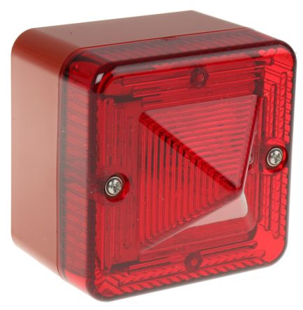 e2s L101 系列 红色灯罩 氙 闪光 信号灯塔 L101XAC230BR/R, 230 V 交流, 表面安装
		