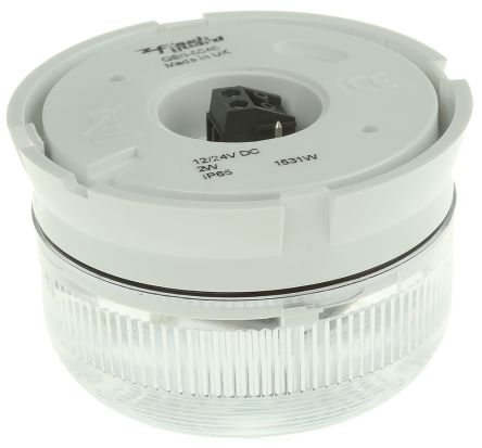Klaxon Flashguard Xenon 系列 透明灯罩 氙 闪光 信号灯塔 QBS-0045, 12 V 直流，24 V 直流, 表面安装
		