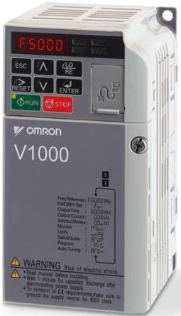 Omron V1000 系列 IP20 3 千瓦 变频器驱动, 0.1 → 400Hz, 12 A, 200 → 240 V
Omron V1000 系列 IP20 3 千瓦 变频器驱动, 0.1 → 400Hz, 12 A, 200 → 240 V