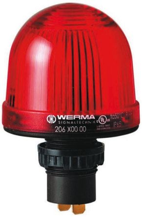 Werma 207 系列 红色灯罩 LED, 稳定灯光 信号灯塔 20710068, 230 V 交流, 面板安装
		