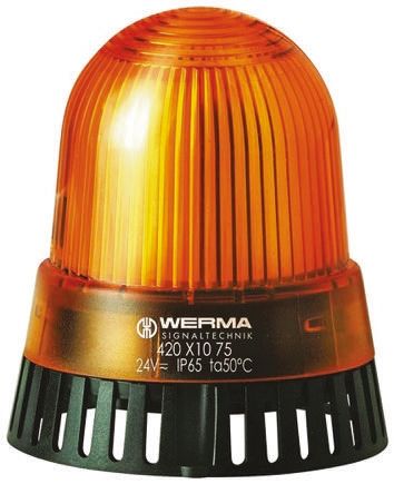 Werma 420 系列 黄色灯罩 静态 LED 发声器 - 信号灯塔组合, 电子发声, 表面安装, 24 V 交流/直流
		