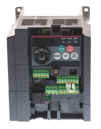 Mitsubishi FR-D740 系列 IP20 0.75 kW 变频器驱动, 0.2 → 400Hz, 2.2 A, 380 → 480 V 交流
Mitsubishi FR-D740 系列 IP20 0.75 kW 变频器驱动, 0.2 → 400Hz, 2.2 A, 380 → 480 V 交流