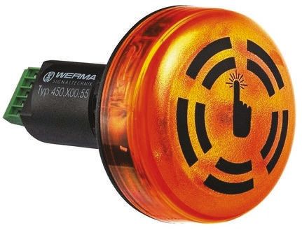 Werma 450 系列 黄色灯罩 静态 LED 信号灯塔 - 蜂鸣器组合, 蜂鸣器发声, 面板安装, 24 V 直流
Werma 450 系列 黄色灯罩 静态 LED 信号灯塔 - 蜂鸣器组合, 蜂鸣器发声, 面板安装, 24 V 直流