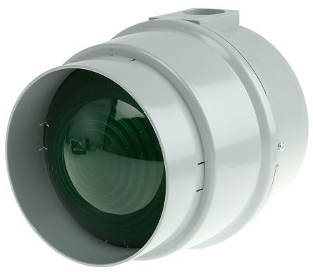 Werma 890 系列 绿色灯罩 白炽, 稳定灯光 信号灯塔 890 200 00, 12 → 240 V 交流/直流, 底座安装
		