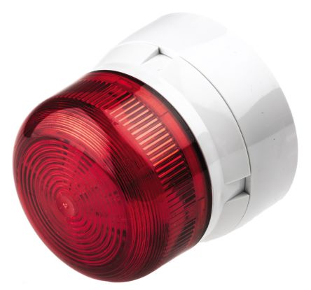 Klaxon Flashguard Xenon 系列 红色灯罩 氙 闪光 信号灯塔 QBS-0032, 12 V 直流，24 V 直流, 表面安装
		