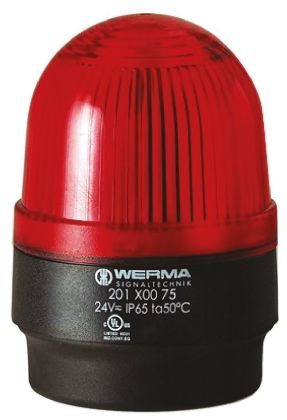 Werma 202 系列 红色灯罩 氙 闪光 信号灯塔 20210068, 230 V 交流, 壁挂式
		