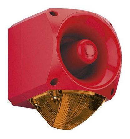 Klaxon Nexus 110 系列 琥珀色灯罩 闪光 LED 发声器 - 信号灯塔组合, 电子发声, 底座安装, 24 → 48 V 交流
		
