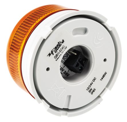 Klaxon Flashguard Xenon 系列 琥珀色灯罩 氙 闪光 信号灯塔 QBS-0043, 12 V 直流，24 V 直流, 表面安装
		