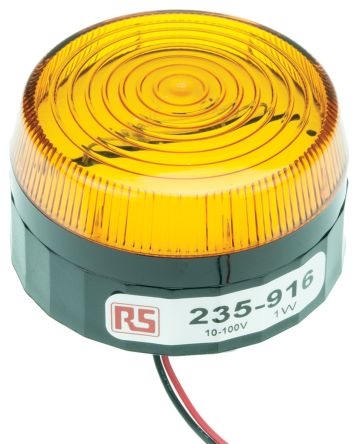 RS Pro V10998 系列 琥珀色灯罩 氙 闪光 信号灯塔 XLP1MV A, 10 → 100 V 直流，20 → 72 V 交流, 表面安装
		