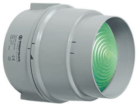 Werma 890 系列 绿色灯罩 LED, 稳定灯光 信号灯塔 890 220 68, 230 V 交流, 底座安装
		