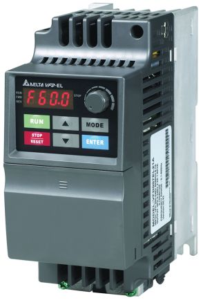 Delta VFD-EL 系列 IP20 0.4 kW 变频器驱动, 0 → 600Hz, 1.8 A, 380 → 480 V 交流, 使用于传送机、卷绕器、水泵的恒定压力控制
Delta VFD-EL 系列 IP20 0.4 kW 变频器驱动, 0 → 600Hz, 1.8 A, 380 → 480 V 交流, 使用于传送机、卷绕器、水泵的恒定压力控制