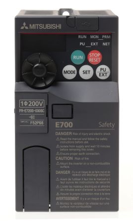 Mitsubishi FR-E720S 系列 IP20 0.4 kW 变频器驱动, 0.2 → 400Hz, 3 A, 200 → 240 V 交流
Mitsubishi FR-E720S 系列 IP20 0.4 kW 变频器驱动, 0.2 → 400Hz, 3 A, 200 → 240 V 交流