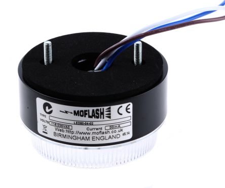 Moflash LED 80 系列 红色灯罩 LED, 稳定灯光 信号灯塔 LED80-04-02, 115 V 交流，230 V 交流, 表面安装
		