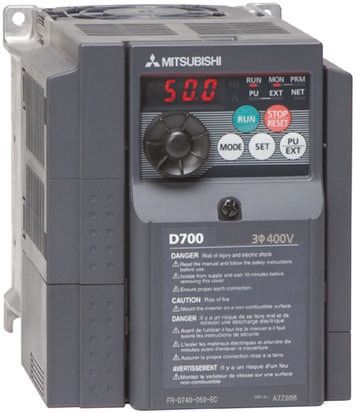 Mitsubishi FR-D740 系列 IP20 0.4 kW 变频器驱动, 0.2 → 400Hz, 1.2 A, 380 → 480 V 交流
Mitsubishi FR-D740 系列 IP20 0.4 kW 变频器驱动, 0.2 → 400Hz, 1.2 A, 380 → 480 V 交流