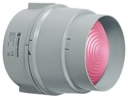 Werma 890 系列 红色灯罩 LED, 稳定灯光 信号灯塔 890 120 67, 115 V 交流, 底座安装
		