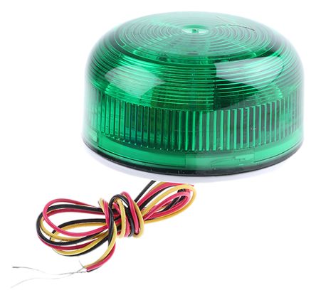 Klaxon Flashguard Xenon 系列 绿色灯罩 氙 闪光 信号灯塔 QBS-0051, 12 V 直流，24 V 直流, 表面安装
		