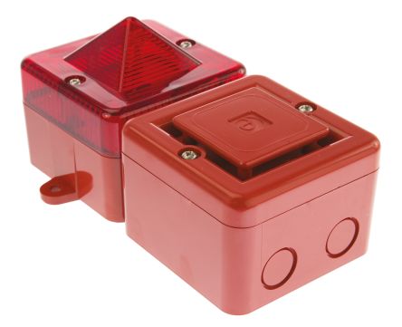 e2s SONFL1 系列 红色灯罩 闪光 氙 发声器 - 信号灯塔组合, 电子发声, 表面安装, 115 V 交流
		