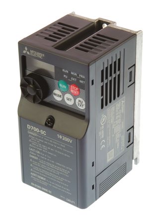 Mitsubishi FR-D720S 系列 IP20 0.1 kW 变频器驱动, 0.2 → 400Hz, 0.8 A, 200 → 240 V 交流
		