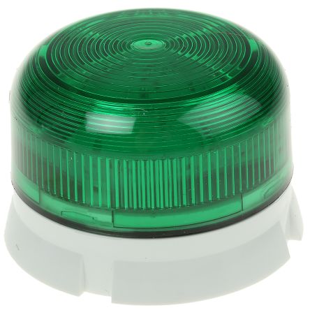 Klaxon Flashguard Xenon 系列 绿色灯罩 氙 闪光 信号灯塔 QBS-0203, 12 V 直流，24 V 直流, 表面安装
		