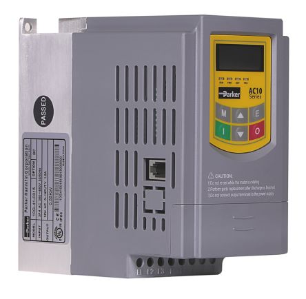 Parker AC10 系列 IP20 0.55 kW 变频器驱动, 0.5 → 650Hz, 3.6 A, 400 V
Parker AC10 系列 IP20 0.55 kW 变频器驱动, 0.5 → 650Hz, 3.6 A, 400 V