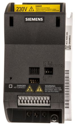 Siemens SINAMICS G110 系列 IP20 0.55 kW 变频器驱动, 0 → 550 Hz, 7.7 A, 200 → 240 V 交流
Siemens SINAMICS G110 系列 IP20 0.55 kW 变频器驱动, 0 → 550 Hz, 7.7 A, 200 → 240 V 交流