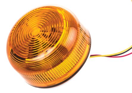 Klaxon Flashguard Xenon 系列 琥珀色灯罩 氙 闪光 信号灯塔 QBS-0044, 12 V 直流，24 V 直流, 表面安装
		