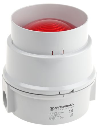 Werma 890 系列 红色灯罩 白炽, 稳定灯光 信号灯塔 890 110 00, 12 → 240 V 交流/直流, 底座安装
Werma 890 系列 红色灯罩 白炽, 稳定灯光 信号灯塔 890 110 00, 12 → 240 V 交流/直流, 底座安装