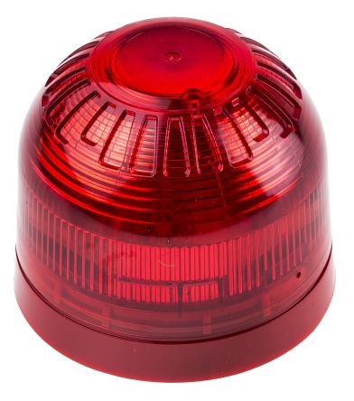 Klaxon Sonos 系列 红色灯罩 LED 闪光 信号灯塔 PSB-0009, 17 → 60 V 直流, 表面安装
		
