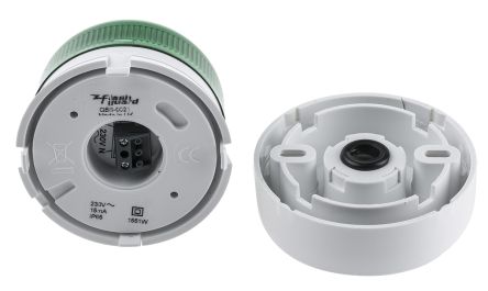Klaxon Flashguard Xenon 系列 绿色灯罩 氙 闪光 信号灯塔 QBS-0021, 230 V 交流, 表面安装
		