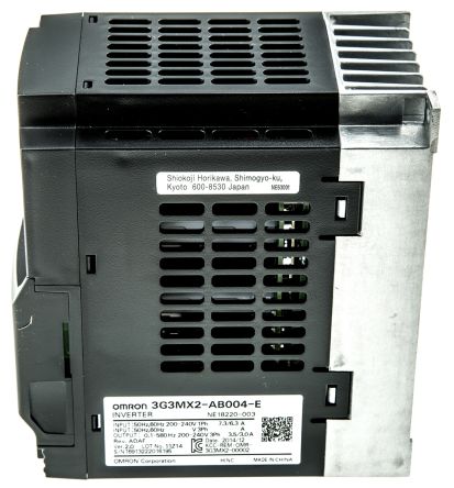 Omron MX2 系列 IP20 0.4 kW 变频器驱动, 0.1 → 1000Hz, 3.5 A, 200 → 240 V
Omron MX2 系列 IP20 0.4 kW 变频器驱动, 0.1 → 1000Hz, 3.5 A, 200 → 240 V