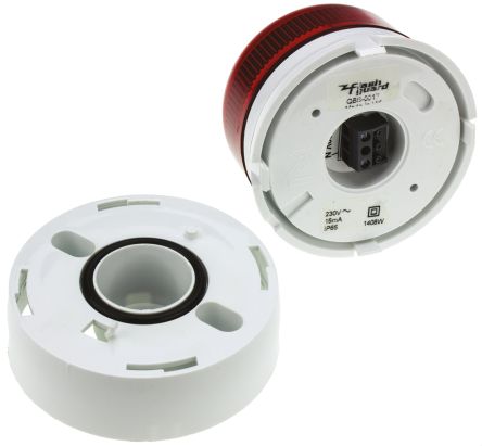 Klaxon Flashguard Xenon 系列 红色灯罩 氙 闪光 信号灯塔 QBS-0017, 230 V 交流, 表面安装
Klaxon Flashguard Xenon 系列 红色灯罩 氙 闪光 信号灯塔 QBS-0017, 230 V 交流, 表面安装