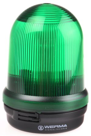 Werma 826 系列 绿色灯罩 白炽, 稳定灯光 信号灯塔 82620000, 12 → 240 V 交流/直流, 表面安装
		