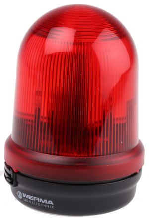 Werma 828 系列 红色灯罩 氙 闪光 信号灯塔 82810068, 230 V 交流, 表面安装
		