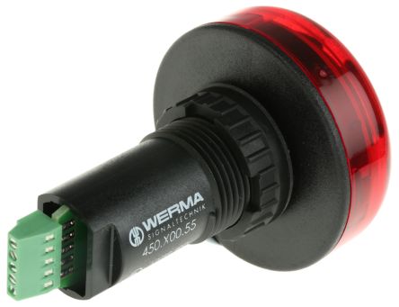 Werma 450 系列 红色灯罩 静态 LED 信号灯塔 - 蜂鸣器组合, 蜂鸣器发声, 面板安装, 24 V 直流
Werma 450 系列 红色灯罩 静态 LED 信号灯塔 - 蜂鸣器组合, 蜂鸣器发声, 面板安装, 24 V 直流