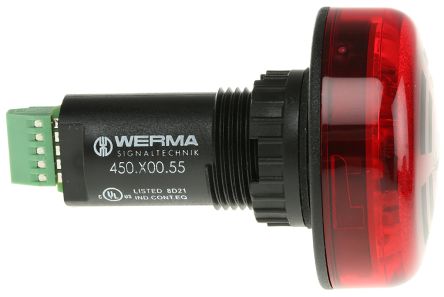 Werma 450 系列 红色灯罩 静态 LED 信号灯塔 - 蜂鸣器组合, 蜂鸣器发声, 面板安装, 24 V 直流
Werma 450 系列 红色灯罩 静态 LED 信号灯塔 - 蜂鸣器组合, 蜂鸣器发声, 面板安装, 24 V 直流