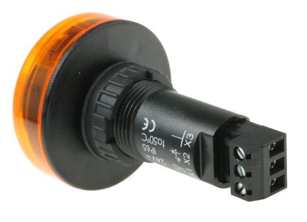 Werma 150 系列 黄色灯罩 静态 LED 信号灯塔 - 蜂鸣器组合, 蜂鸣器发声, 面板安装, 24 V 直流
		
