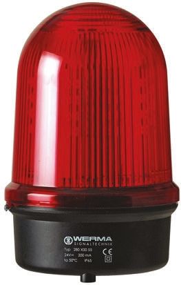 Werma 280 系列 红色灯罩 LED 闪光 信号灯塔 28015055, 24 V 直流, 表面安装
		