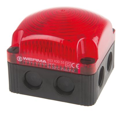 Werma 853 系列 红色灯罩 LED, 稳定灯光 信号灯塔 85310055, 24 V 直流, 基座安装/壁装
Werma 853 系列 红色灯罩 LED, 稳定灯光 信号灯塔 85310055, 24 V 直流, 基座安装/壁装