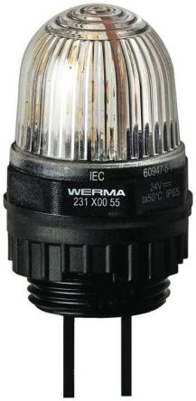 Werma 231 系列 透明灯罩 LED, 稳定灯光 信号灯塔 23140055, 24 V 直流, 面板安装
		