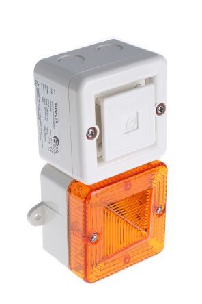e2s SONFL1 系列 琥珀色灯罩 闪光 氙 发声器 - 信号灯塔组合, 电子发声, 表面安装, 24 V 直流
		